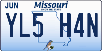 MO license plate YL5H4N