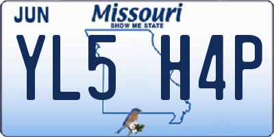 MO license plate YL5H4P