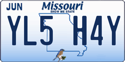 MO license plate YL5H4Y
