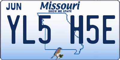 MO license plate YL5H5E