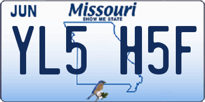 MO license plate YL5H5F