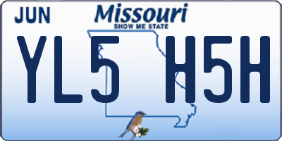 MO license plate YL5H5H