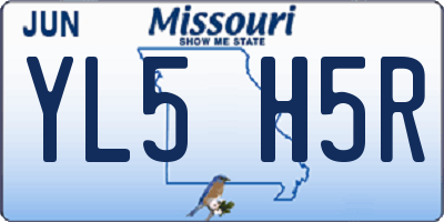 MO license plate YL5H5R