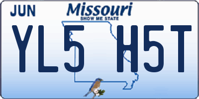 MO license plate YL5H5T