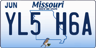 MO license plate YL5H6A