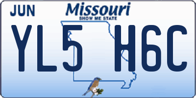 MO license plate YL5H6C
