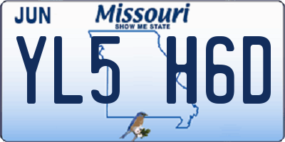 MO license plate YL5H6D