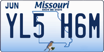 MO license plate YL5H6M