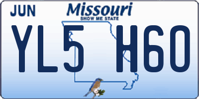 MO license plate YL5H6O