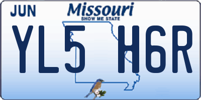 MO license plate YL5H6R