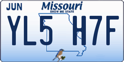 MO license plate YL5H7F