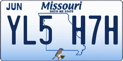 MO license plate YL5H7H
