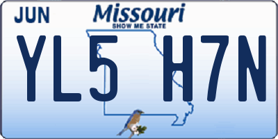 MO license plate YL5H7N