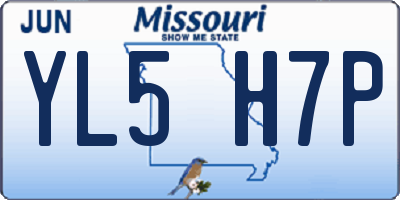 MO license plate YL5H7P