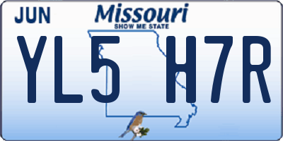 MO license plate YL5H7R