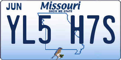 MO license plate YL5H7S