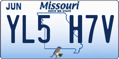 MO license plate YL5H7V