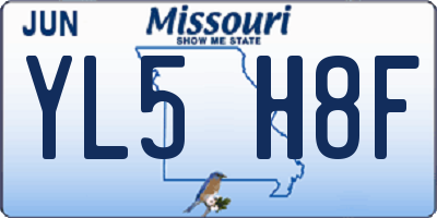 MO license plate YL5H8F