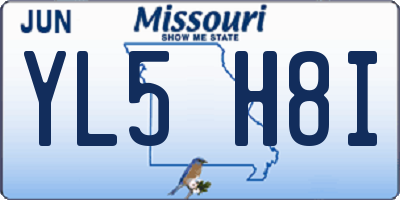 MO license plate YL5H8I