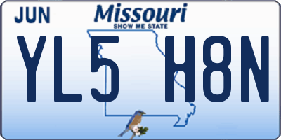 MO license plate YL5H8N