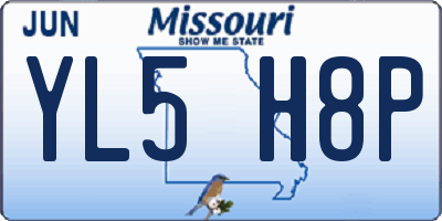 MO license plate YL5H8P