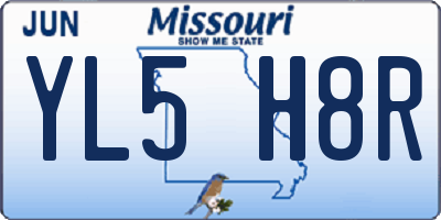 MO license plate YL5H8R