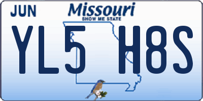 MO license plate YL5H8S