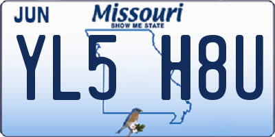 MO license plate YL5H8U