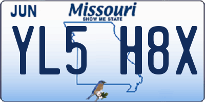 MO license plate YL5H8X