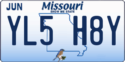 MO license plate YL5H8Y