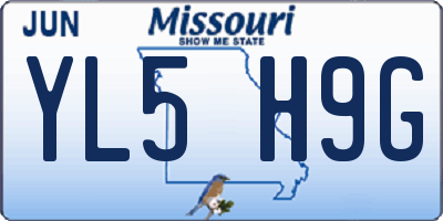 MO license plate YL5H9G