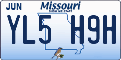 MO license plate YL5H9H