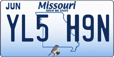 MO license plate YL5H9N