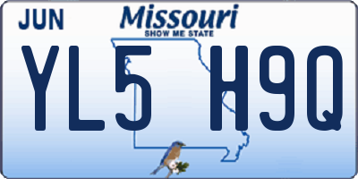 MO license plate YL5H9Q