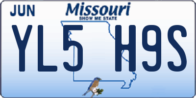MO license plate YL5H9S