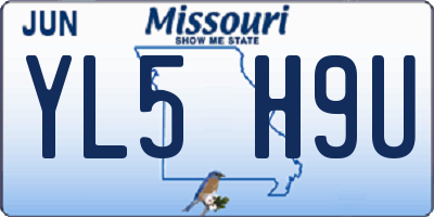 MO license plate YL5H9U