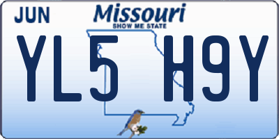 MO license plate YL5H9Y