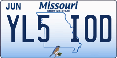 MO license plate YL5I0D