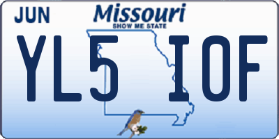 MO license plate YL5I0F