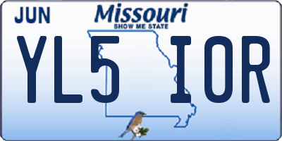 MO license plate YL5I0R
