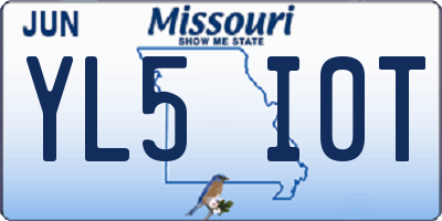 MO license plate YL5I0T