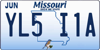 MO license plate YL5I1A