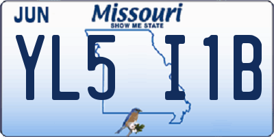 MO license plate YL5I1B