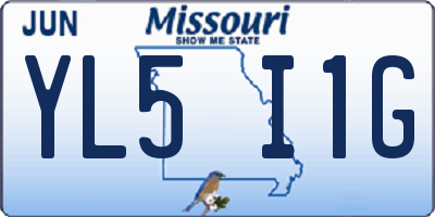 MO license plate YL5I1G