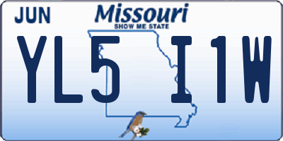 MO license plate YL5I1W