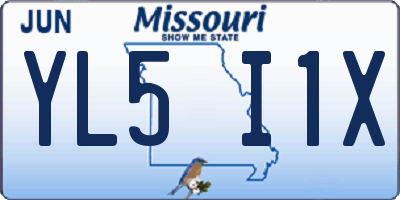 MO license plate YL5I1X
