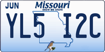 MO license plate YL5I2C
