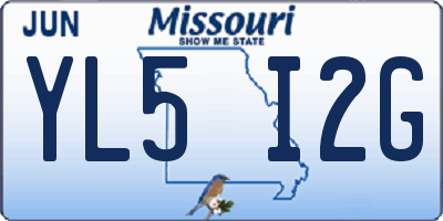 MO license plate YL5I2G