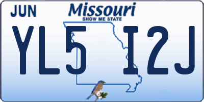 MO license plate YL5I2J