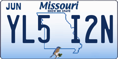 MO license plate YL5I2N